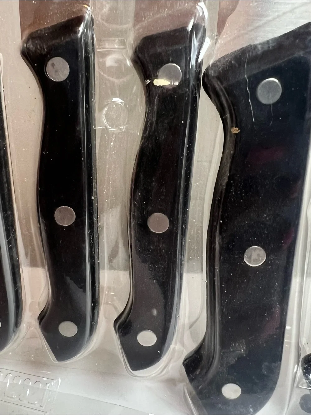 6-Piece Black Handle Knife Set with Honing Steel